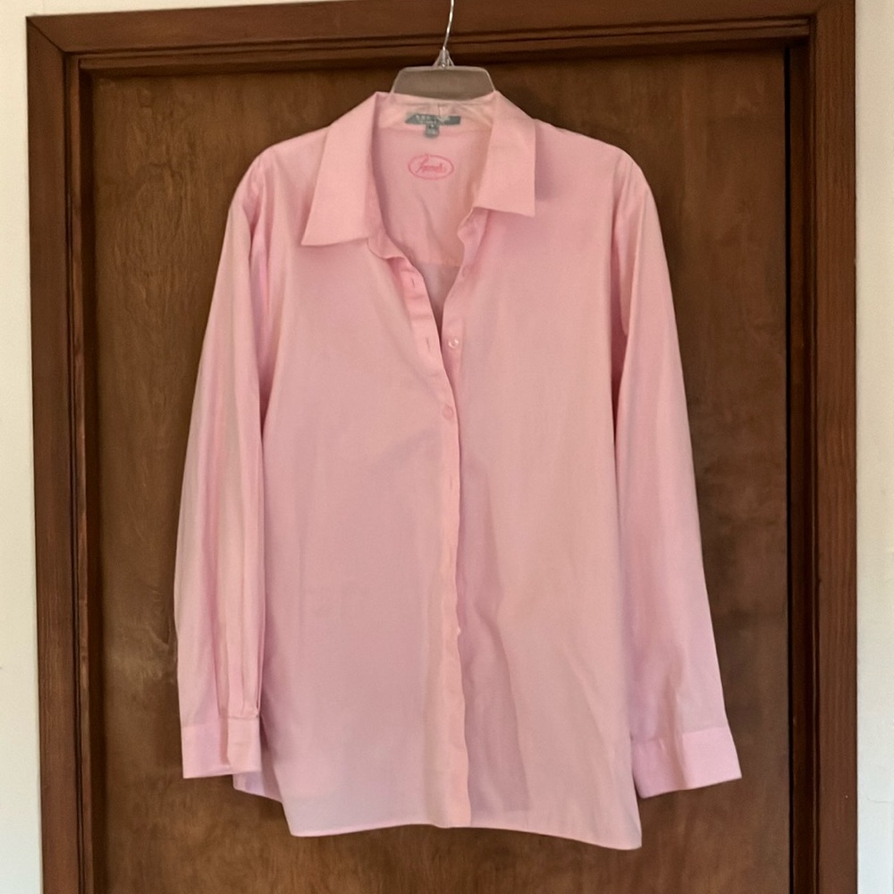 Foxcroft Women's Classic Fit Pink Button-Down Shirt Blouse - Size 20W XXL 2XL